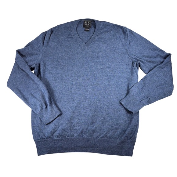 Jos A. Bank Other - Jos A Bank Traveler Merino‎ Wool V-Neck Sweater Mens Large Blue